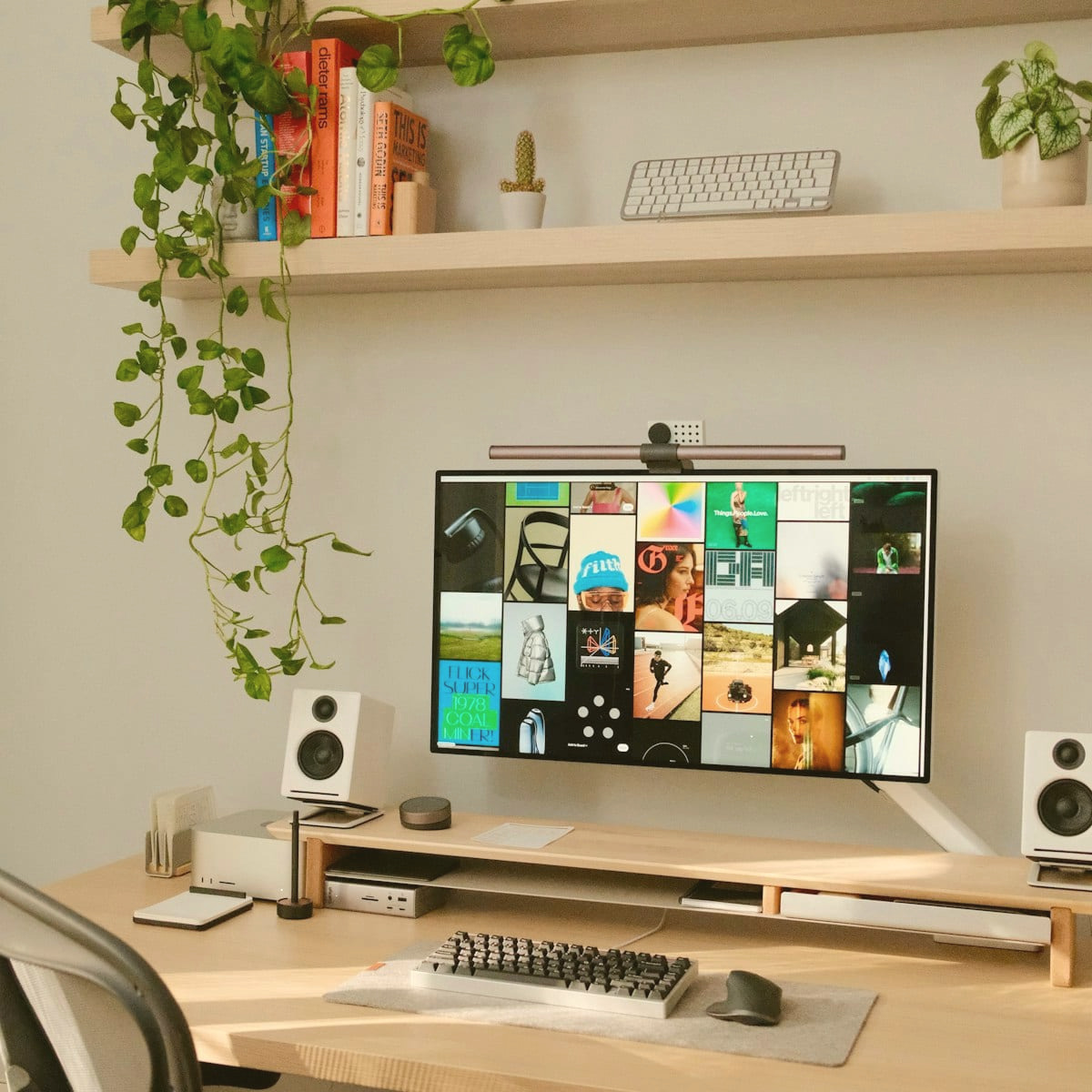 A designed website open on a desktop monitor.